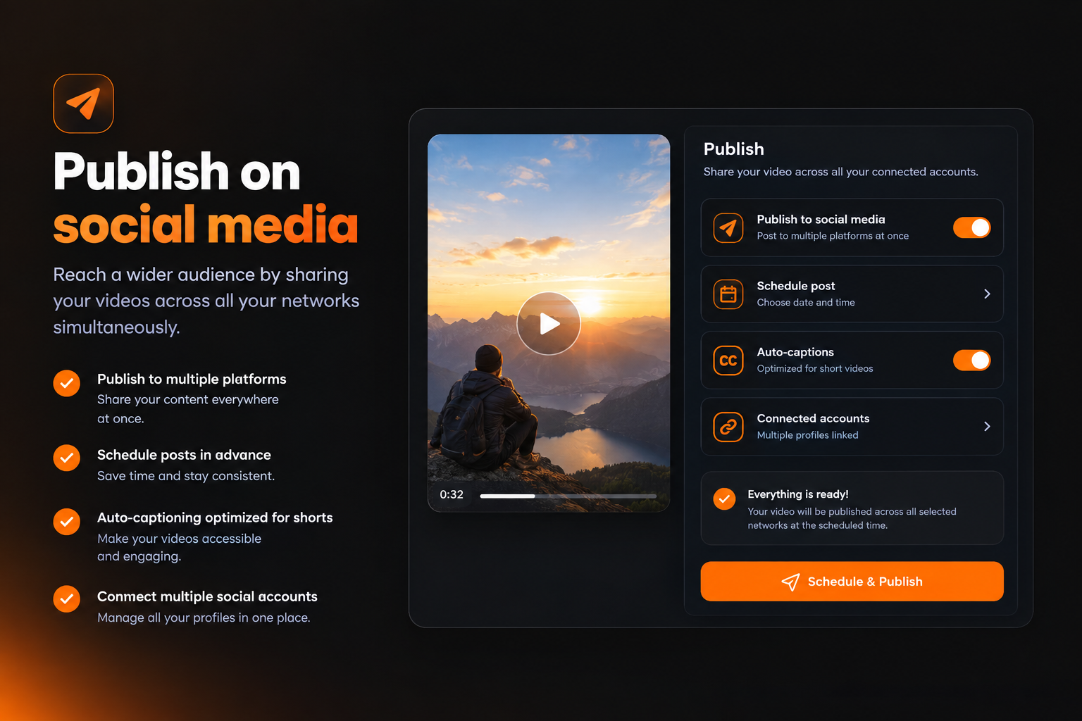 Publish to your social channels